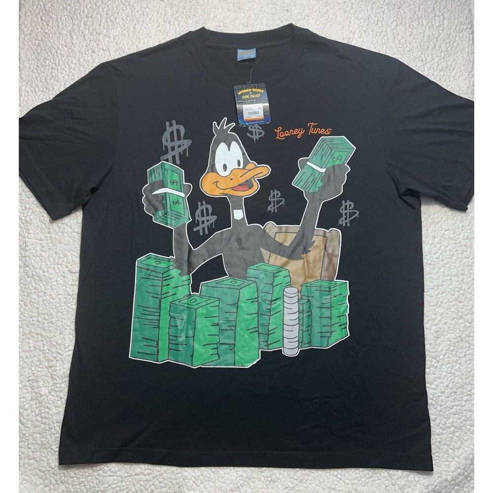 Shoe Palace Looney Tunes Daffy Duck Money Shirt Black Graphic Tee Men's XXXL NWT